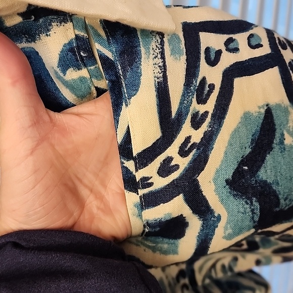 Chicos Artisan Linen Jacket sz 3 - Picture 4 of 8